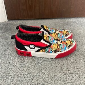 Pokemon Kids Slip-On Shoes - Red and Black
